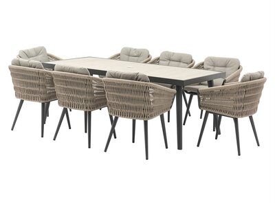 Bramblecrest Mauritius 8 Seat Rectangle Dining Set with Parasol & Base - image 5