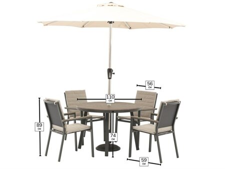 Bramblecrest Zurich 4 Seat Round Dining Set with Parasol & Base - image 5