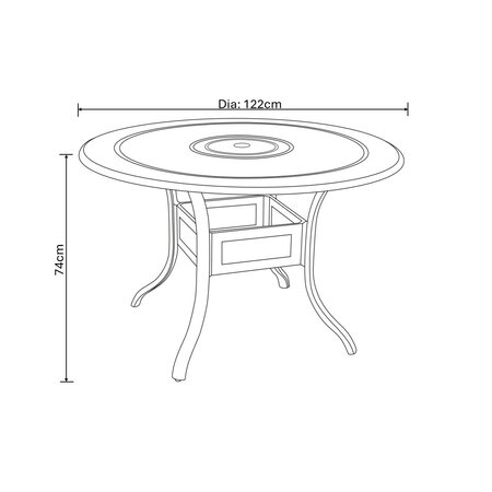 Hartman Capri 4 Round seat set with Parasol and base - image 5