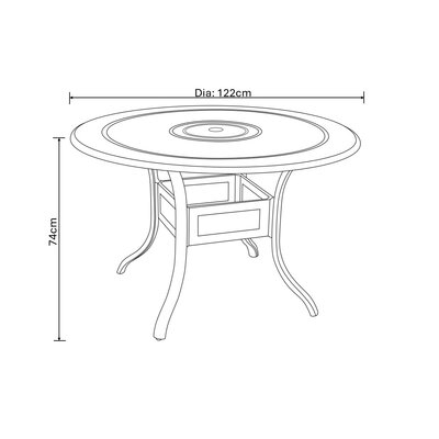 Hartman Capri 4 Round seat set with Parasol and base - image 5